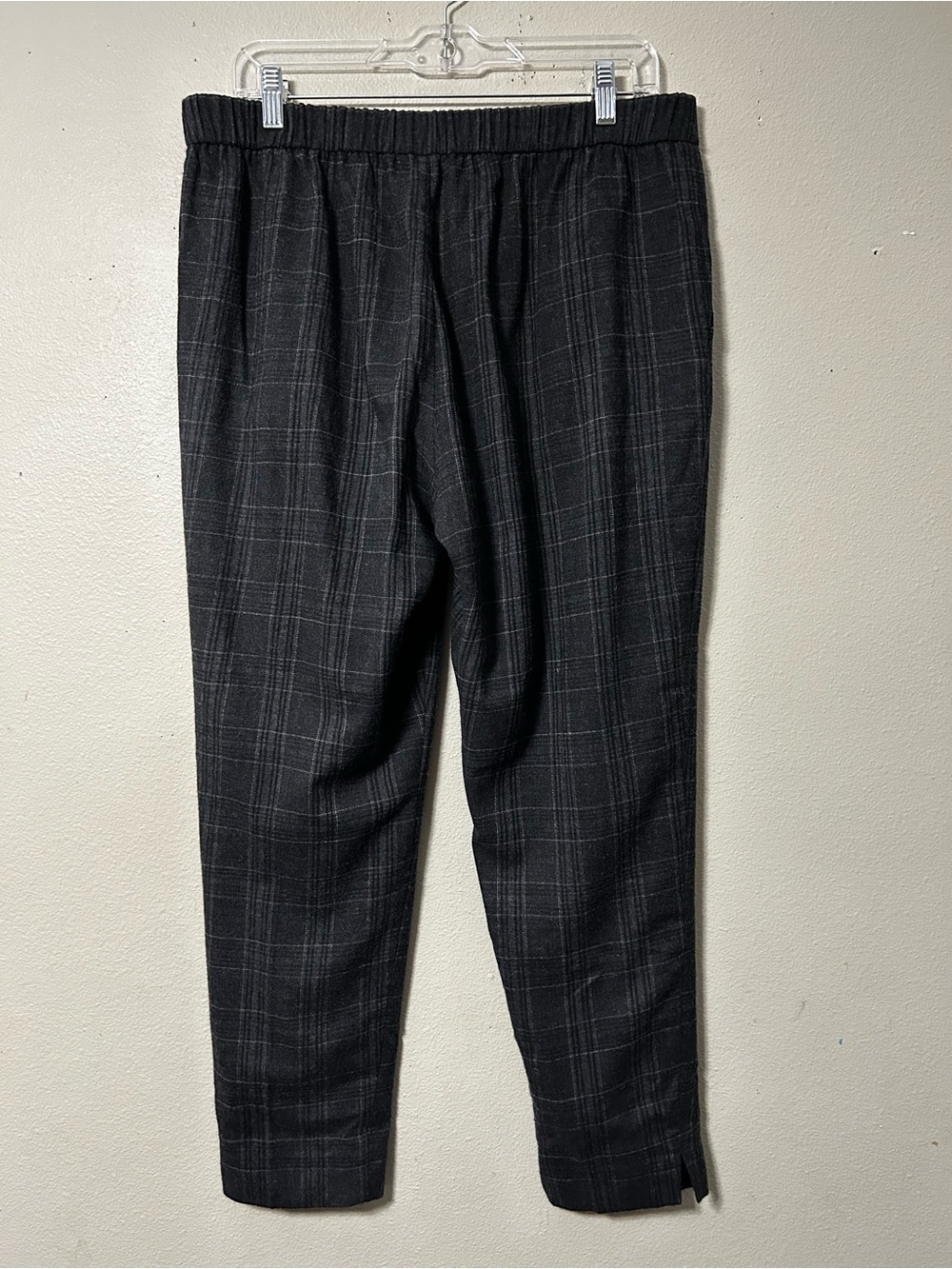 Eileen Fisher Womens Charcoal Grey Windowpane Plaid Ankle Pants Tapered Size M - Picture 5 of 11